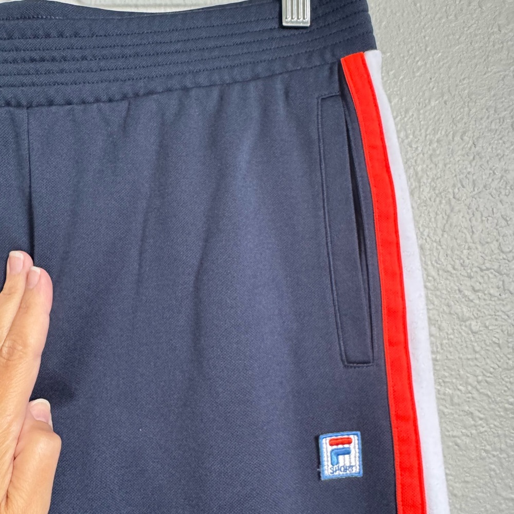 New Fila Track Pants, medium, blue w/sport stripes, straight- wide leg joggers - Picture 9 of 10